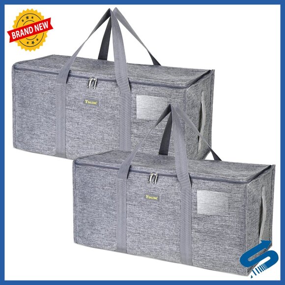 Heavy-Duty Storage Totes Foldable Waterproof Zipper Closure Moving Bags